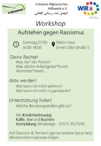 Read more about the article Workshop – Aufstehen gegen Rassismus